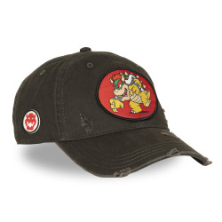 Casquette Basball effet usé avec patch Super Mario Bros Bowser