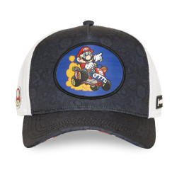 Casquette trucker premium avec filet et patch Super Mario Kart Mario