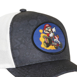 Casquette trucker premium avec filet et patch Super Mario Kart Mario