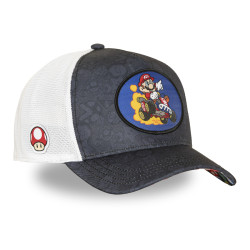 Casquette trucker premium avec filet et patch Super Mario Kart Mario