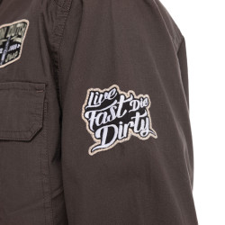 Chemise manche longues  ripstop strech sur poche et badges Stop B