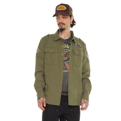 Chemise manche longues  ripstop strech sur poche et badges Stop K