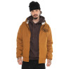 Veste à capuche homme en canvas doublée imprimé carreaux Levy