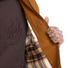 Veste à capuche homme en canvas doublée imprimé carreaux Levy