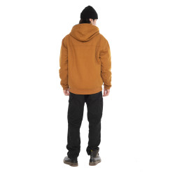 Veste à capuche homme en canvas doublée imprimé carreaux Levy