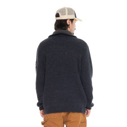 Pull col camionneur côtes anglaises avec écusson Marlon