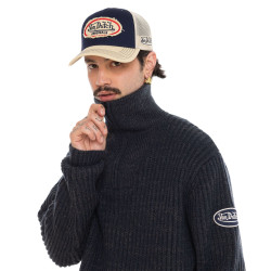 Pull col camionneur côtes anglaises avec écusson Marlon