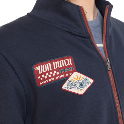 Sweat zippé en molleton avec écusson Wyatt