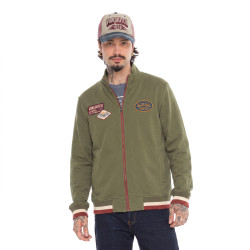 Sweat zippé en molleton avec écusson Wyatt