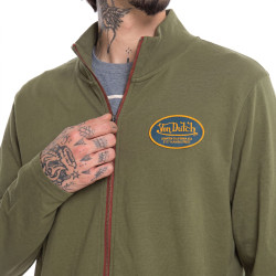 Sweat zippé en molleton avec écusson Wyatt