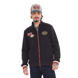 Sweat zippé en molleton avec écusson Wyatt