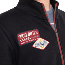 Sweat zippé en molleton avec écusson Wyatt