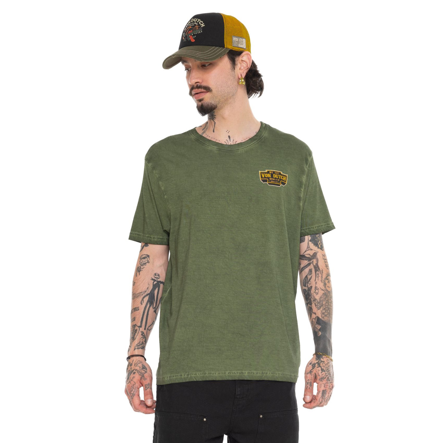 T-shirt homme regular en jersey 160GSM print devant et dos Catlif