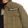 Chemise manches longues femme avec poches broderies et patch Tape