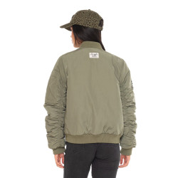 Doudoune courte intérieur imprimé avec zip poches et patch Pimp