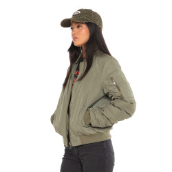 Doudoune courte intérieur imprimé avec zip poches et patch Pimp