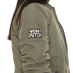 Doudoune courte intérieur imprimé avec zip poches et patch Pimp