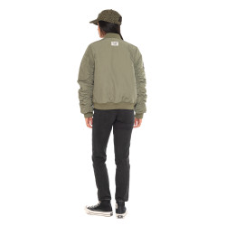 Doudoune courte intérieur imprimé avec zip poches et patch Pimp