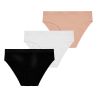 Lot de 3 slips femmeen coton uni et imprimé ceinture fine 2cm BWF