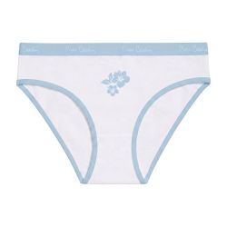 Lot de 3 slips femmeen coton uni et imprimé ceinture fine 2cm Pck1