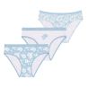 Lot de 3 slips femmeen coton uni et imprimé ceinture fine 2cm Pck1