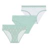 Lot de 3 slips femmeen coton uni et imprimé ceinture fine 2cm Pck12