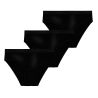 Lot de 3 slips femmeen coton uni ceinture fine 2cm Pck37