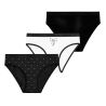 Lot de 3 slips femmeen coton uni et imprimé ceinture fine 2cm Pck6