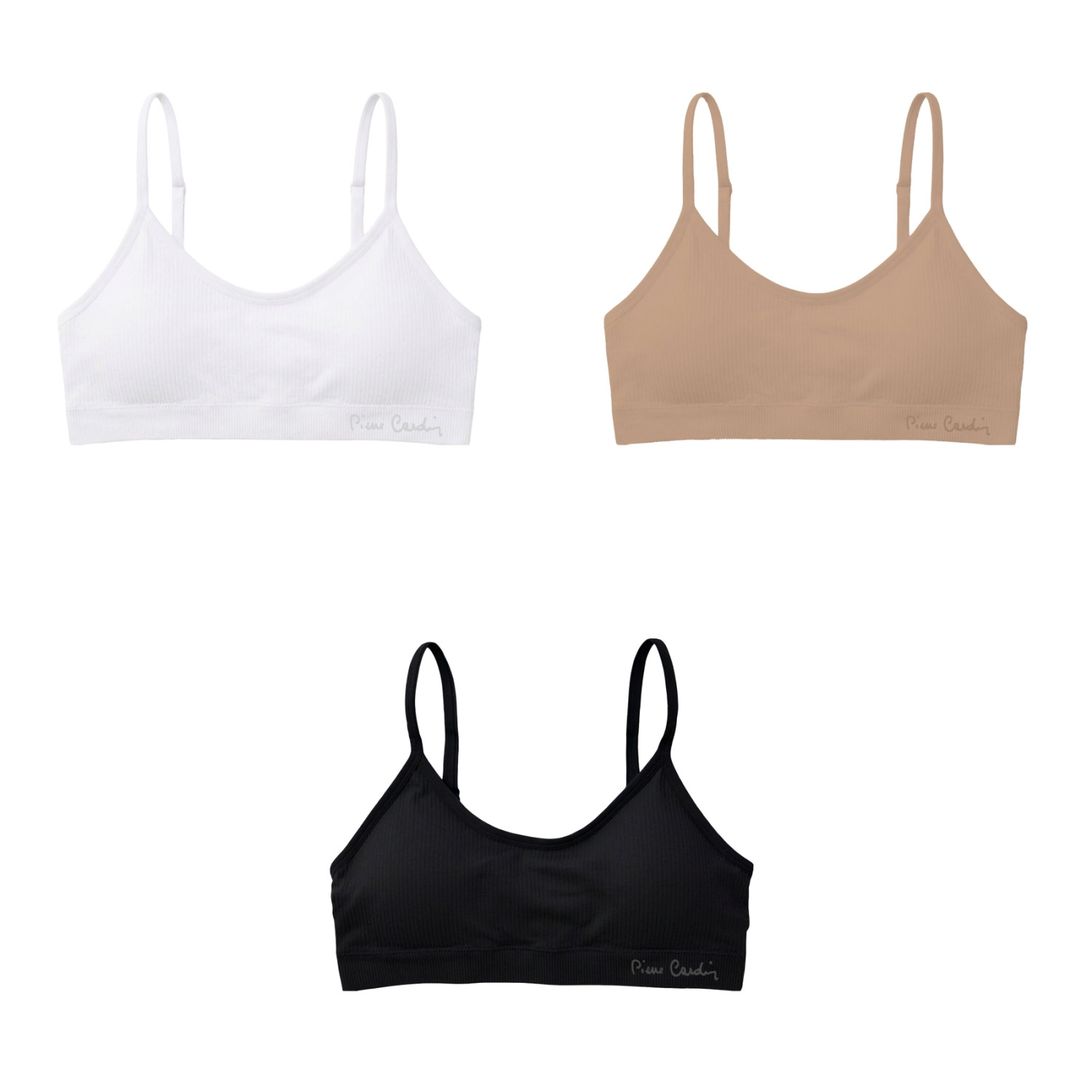 Lot de 3 brassières femme en polyamide unie modèle Fitness