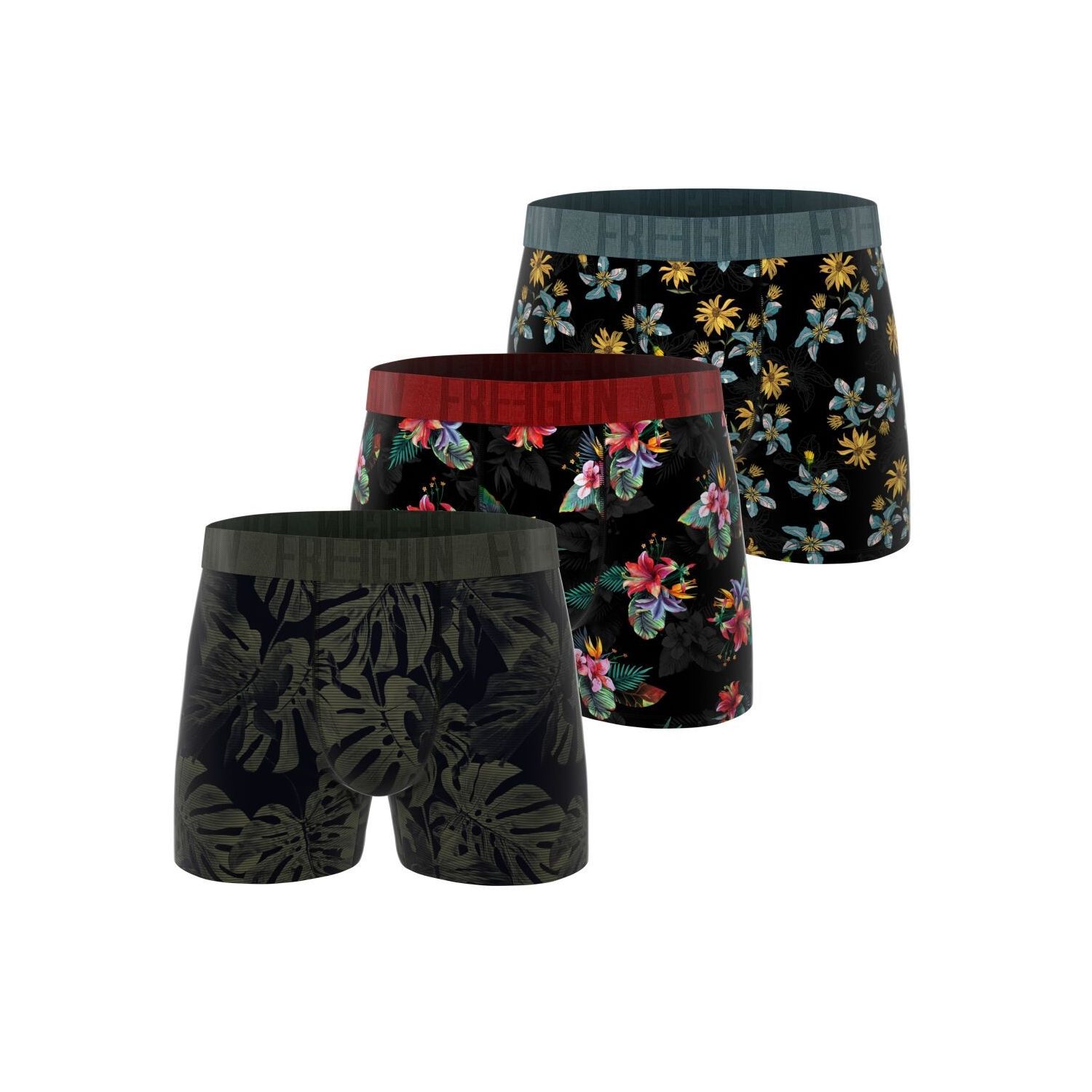 Lot de 3 boxers homme Flowers Garantie 2 ans