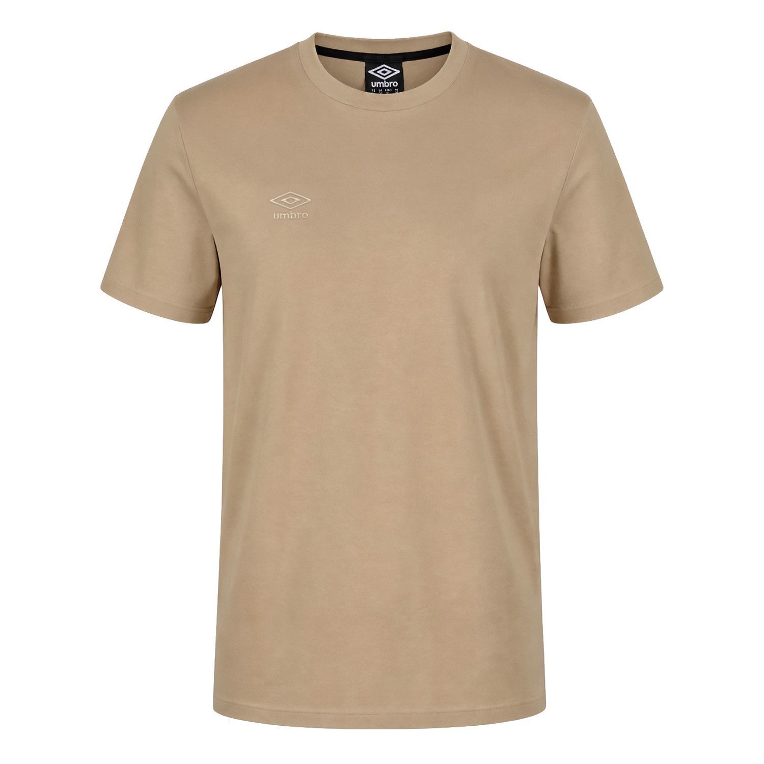 T-shirt homme uni col rond regular en coton avec logo brodé 618290
