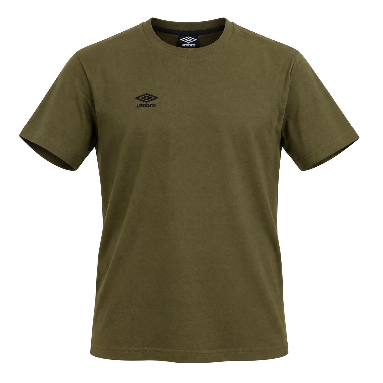 T-shirt homme uni col rond regular en coton avec logo brodé 618290