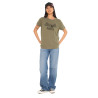 T-shirt femme col rond avec imprimé logo devant Retro
