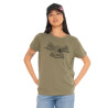 T-shirt femme col rond avec imprimé logo devant Retro