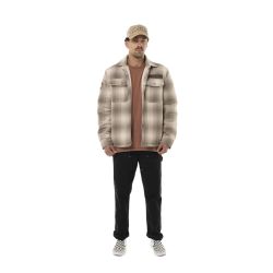 Sur Chemise homme en flanelle à carreaux doublée sherpa Heaven
