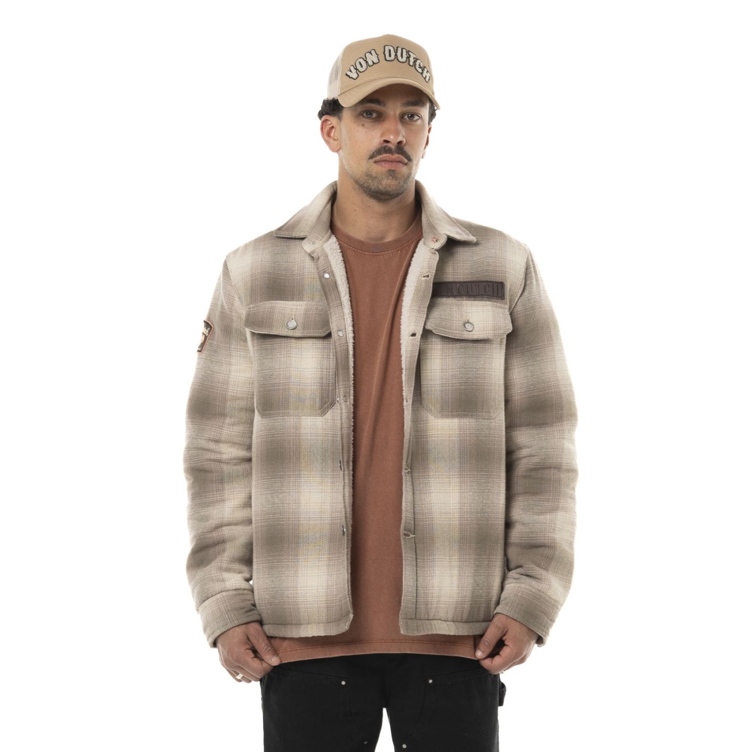 Sur Chemise homme en flanelle à carreaux doublée sherpa Heaven