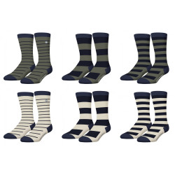 Lot de 6 paires de chaussettes de ville homme rayées modèle A