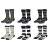 Lot de 6 paires de chaussettes de ville homme rayées modèle A