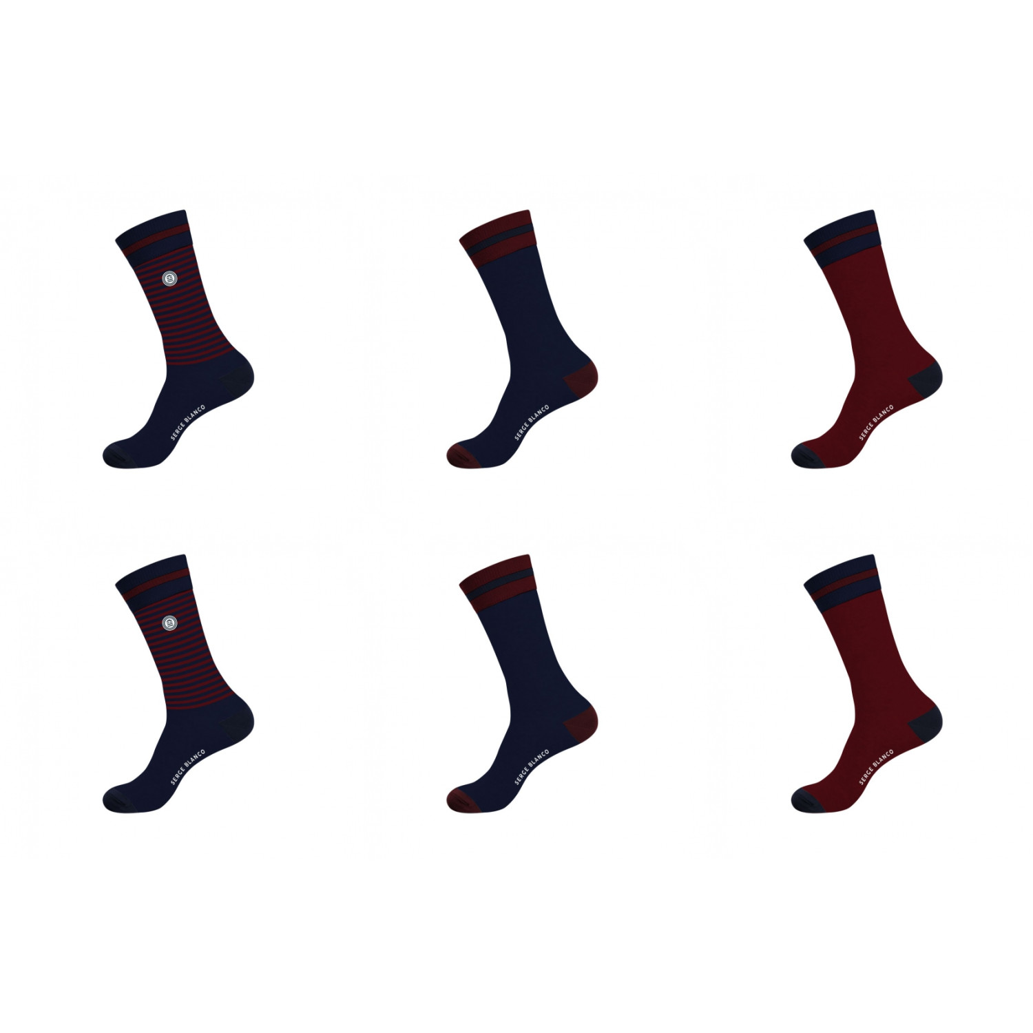 Lot de 6 paires de chaussettes de ville homme unies modèle C