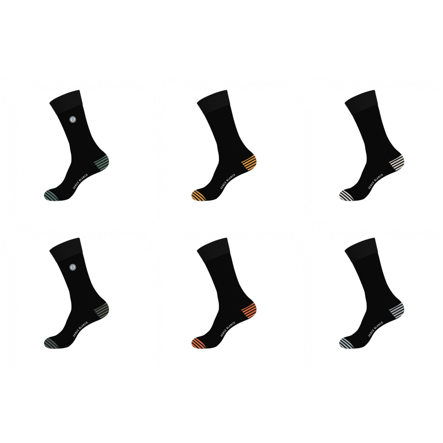 Lot de 6 paires de chaussettes de ville homme unies modèle D