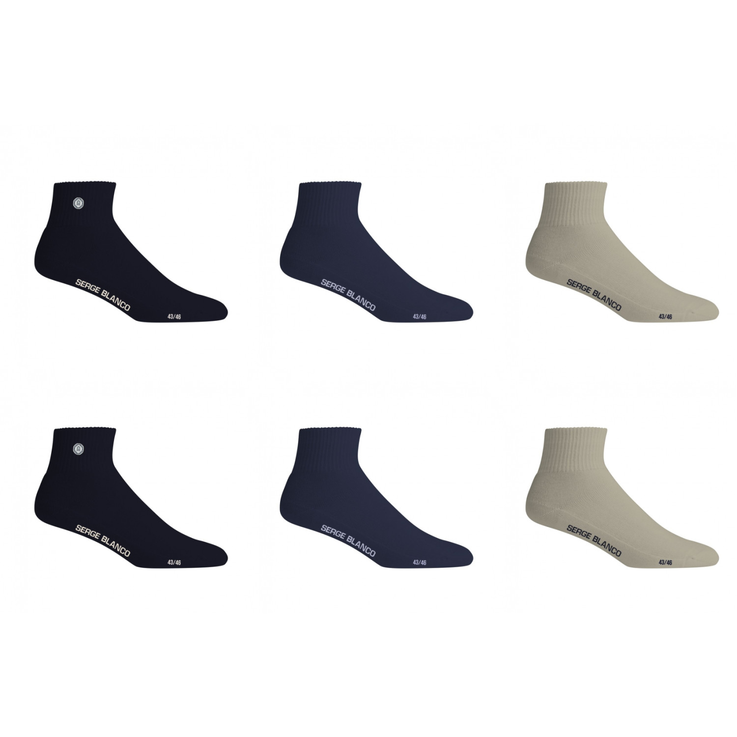 Lot de 6 paires de lowcuts homme unies modèle A126