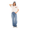 T-shirt femme col rond avec imprimé devant et dos Face