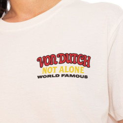 T-shirt femme col rond avec imprimé devant et dos Face