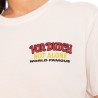 T-shirt femme col rond avec imprimé devant et dos Face