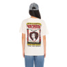 T-shirt femme col rond avec imprimé devant et dos Face
