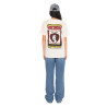 T-shirt femme col rond avec imprimé devant et dos Face