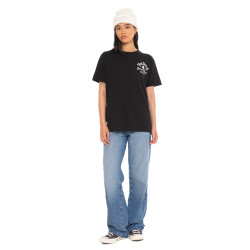T-shirt femme col rond avec imprimé devant et dos Rose