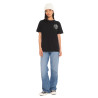 T-shirt femme col rond avec imprimé devant et dos Rose
