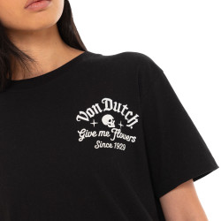 T-shirt femme col rond avec imprimé devant et dos Rose