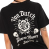 T-shirt femme col rond avec imprimé devant et dos Rose